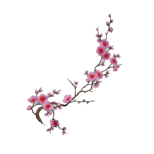 Pink With Dark Pink Blossom Branch Patch