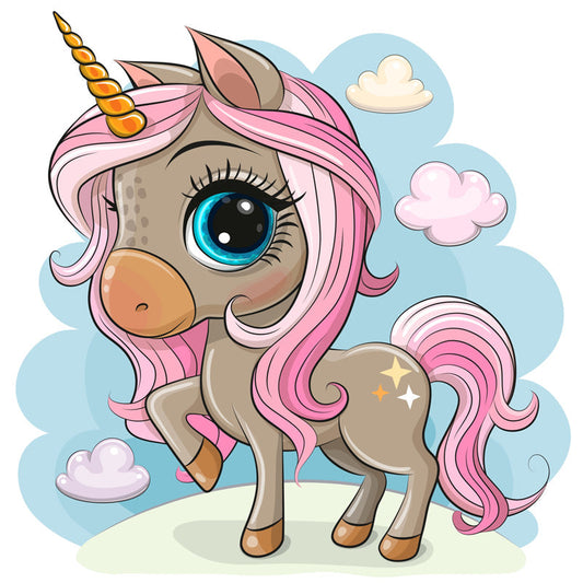 F1-bruine-unicorn-met-roze-manen-applicatie