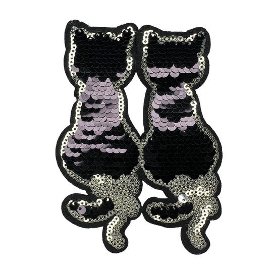 P0040-zwarte-paillette-katten-met-zilveren-rand-patch
