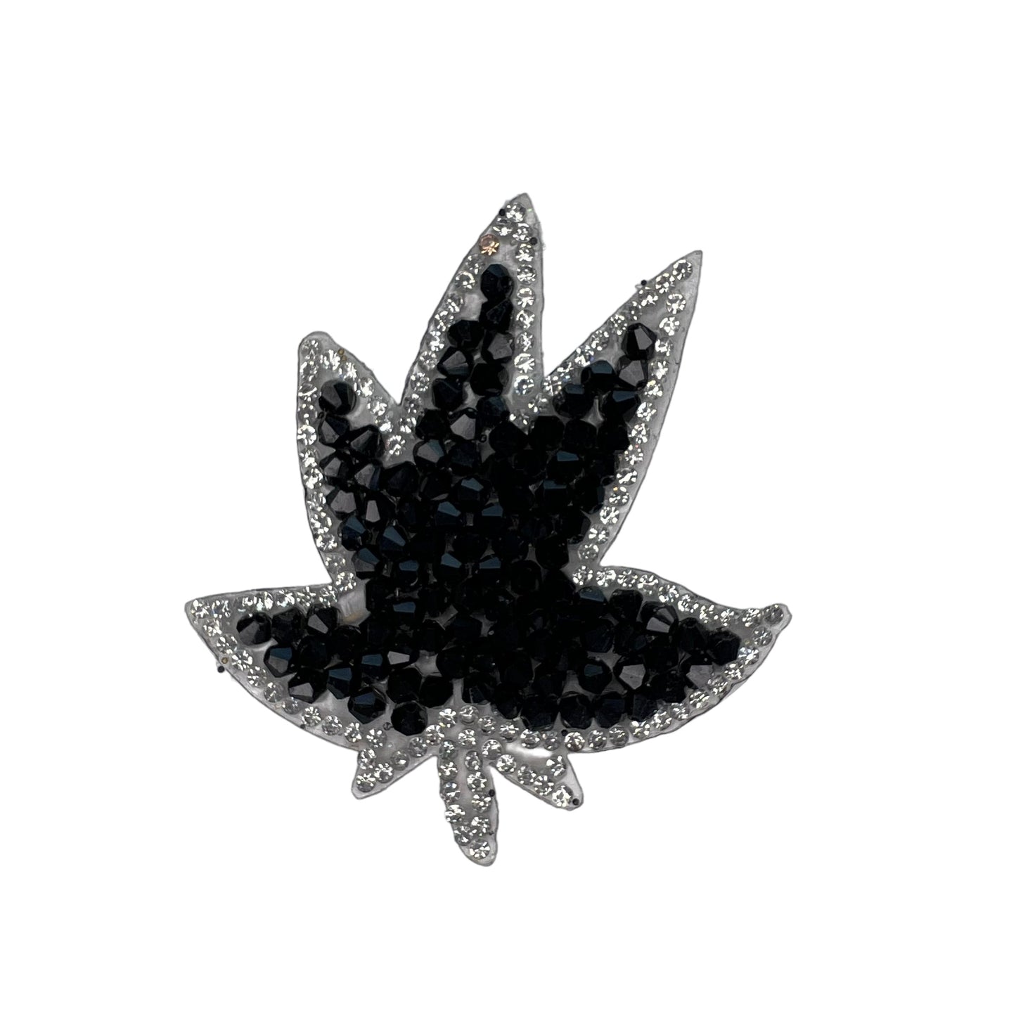 SP0003-zwart-blad-met-zilveren-rand-strass-patch