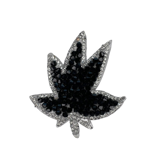 SP0003-zwart-blad-met-zilveren-rand-strass-patch