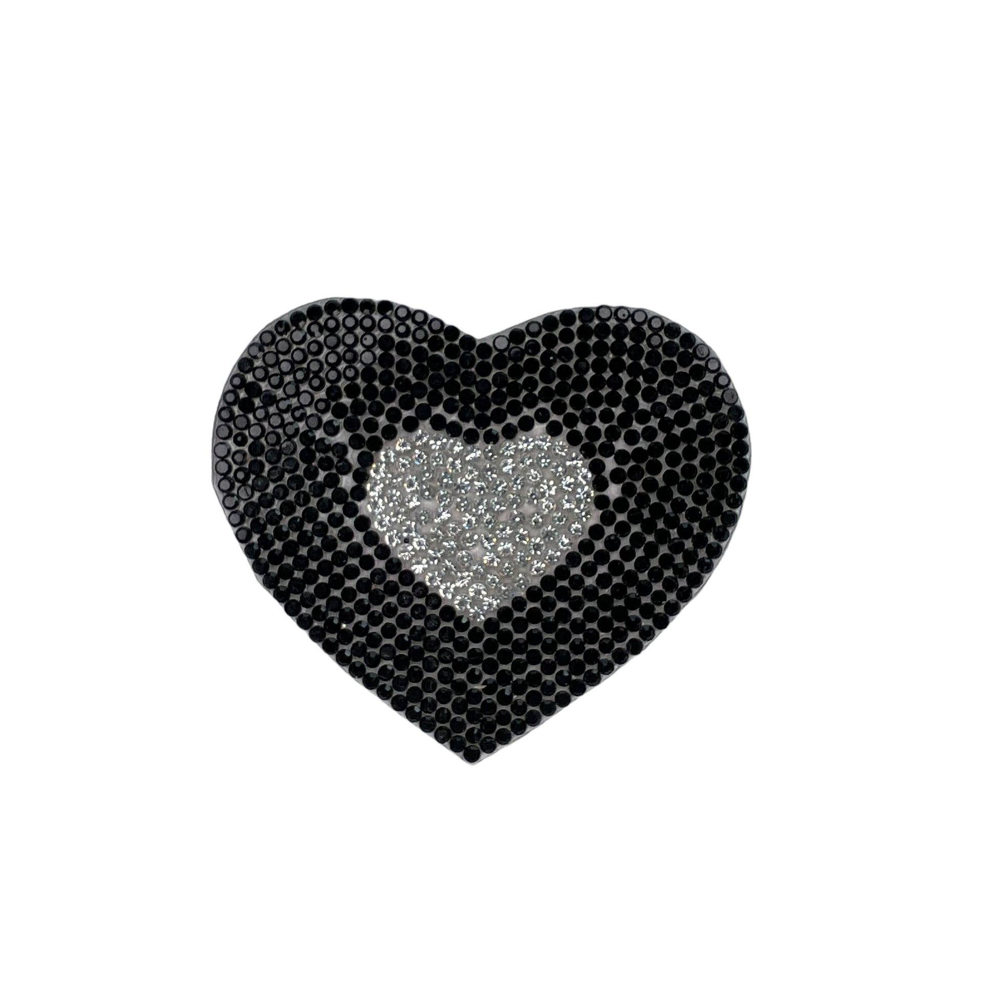 SP0005-zwart-hart-met-in-de-midden-zilveren-steentjes-strass-patch