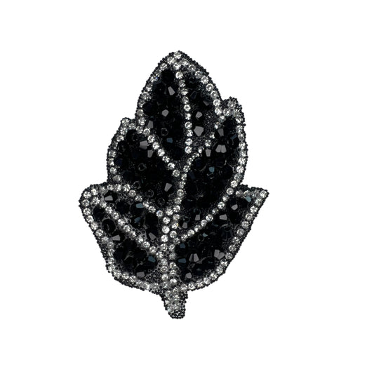 SP0010-zwart-blad-met-zilveren-rand-strass-patch
