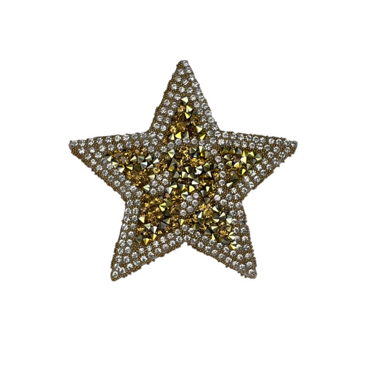 SP0022-goud-met-zilveren-ster-strass-patch